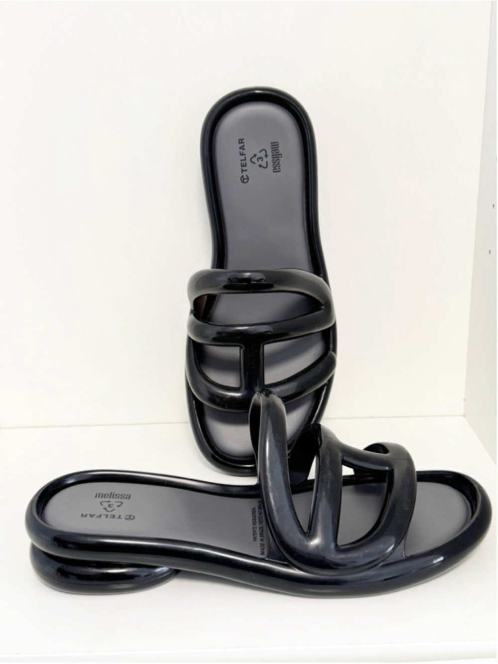 New Melissa x Telfar Jelly Slide Black size 8 - Picture 4 of 7